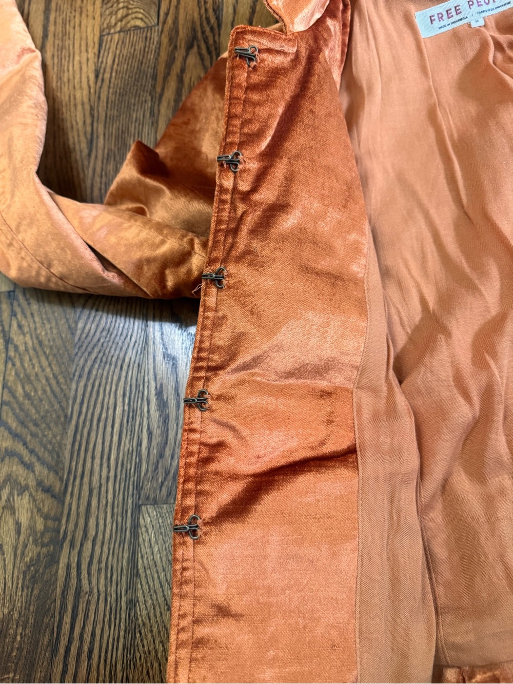 Free People Ruler Military Jacket M Copper Metallic Band Jacket Victorian - Picture 12 of 13